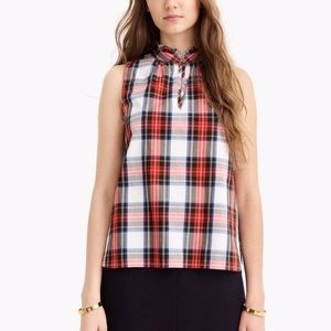 J.CREW - NWT - Tartan Plaid Ruffle Neck Top